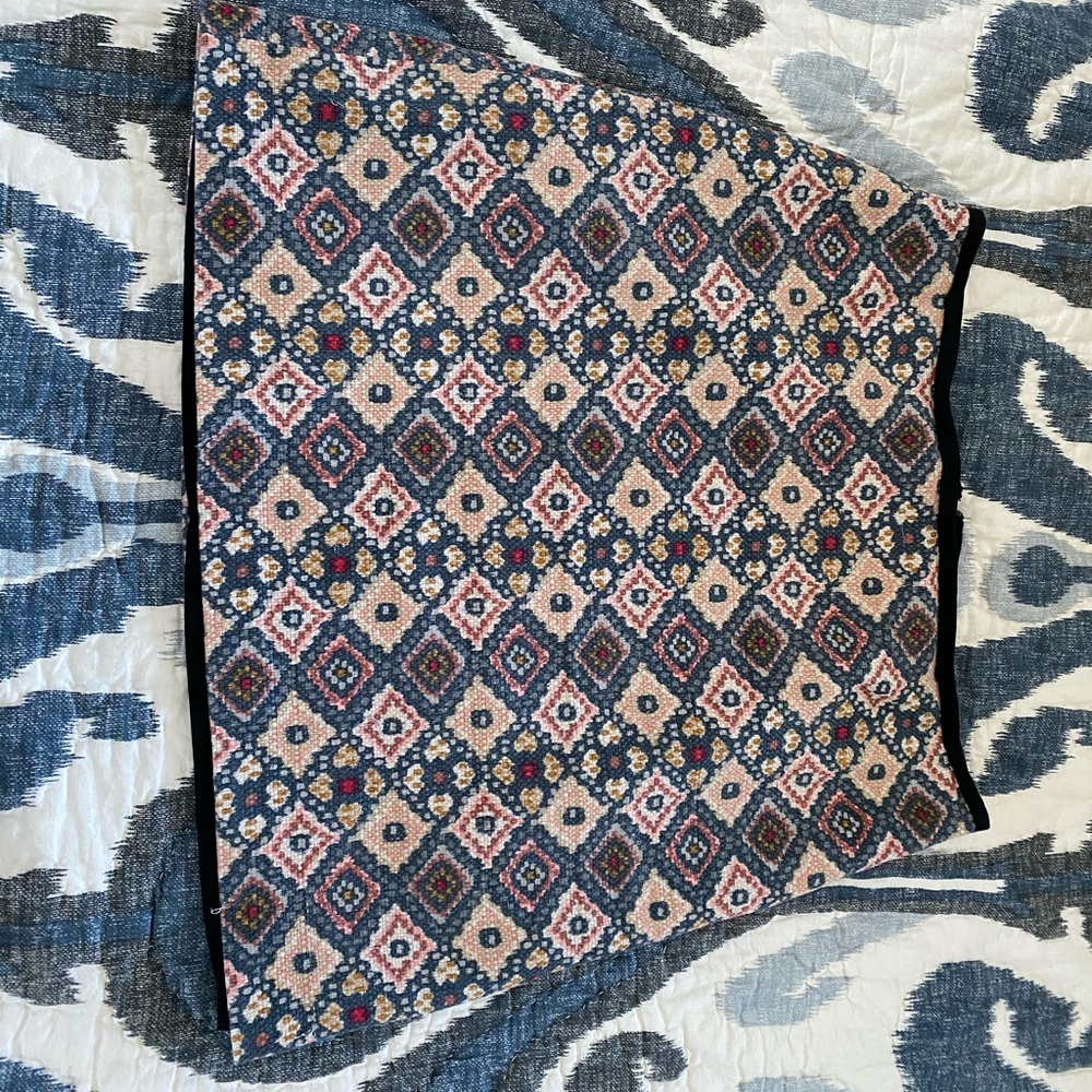 Loft patterned tweed skirt